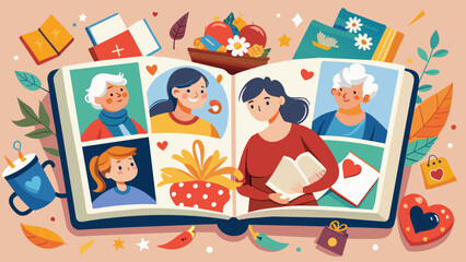 Enchanting Illustrated Family Photo Album and Memories Concept