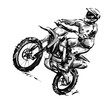 Drawing of the motocross racing competition 