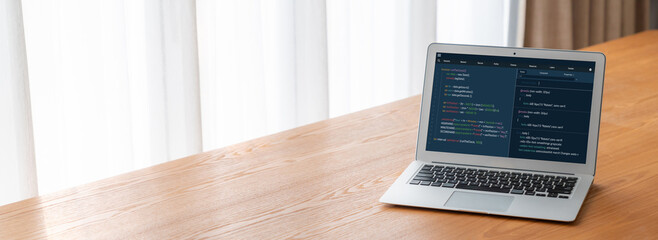 software development programming on computer screen for modish application and program coding