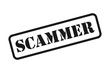 Scammer stencil lettering stamp as an isolated vector