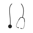 Stethoscope appears to be hanging around the neck of a doctor or nurse in a silhouette vector
