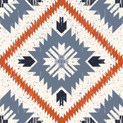 Wall Mural - Ethnic abstract ikat art. Seamless pattern in tribal, folk embroidery, and Mexican style. Aztec geometric art ornament print.Design for carpet, wallpaper, clothing, wrapping, fabric, cover, textile