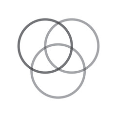 Wall Mural - Overlapping sets in math., overlapping circles, 3 intersecting circles.