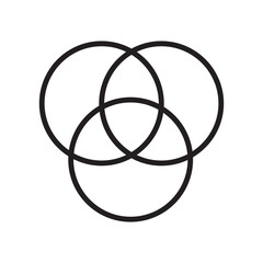 Wall Mural - Overlapping sets in math., overlapping circles, 3 intersecting circles.