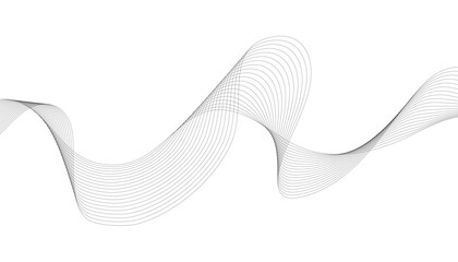 Wave lines smooth flowing dynamic isolated on white background. Technology, digital, communication, science, music concept vector background illustration