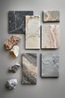 Elegant Arrangement of Marble Slabs and Natural Rocks
