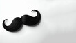 Black mustache Gentleman curled facial hairstyle barbershop decoration design symbol, generative ai