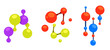 Colorful Molecular Design Logos vector