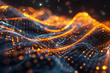 Wall Mural - digital background for tech, ai, data, audio, graphics, and more