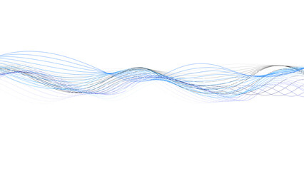 Abstract blue wave lines on transparent background, Blue wave curved lines for presentations, illustration. Abstract blue wave lines pattern on white background.