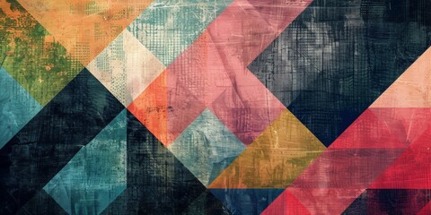 Abstract Geometric Patterns on Textured Canvas. Blend of minimalism and texture on creative background