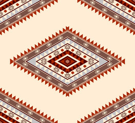 Navajo tribal ethnic Aztec  seamless pattern. South Western motif Mexican. Vector Navajo textile. Boho rug Woven carpet decor style. Design for Batik, fabric, clothing. Geometric ornament Indian.  