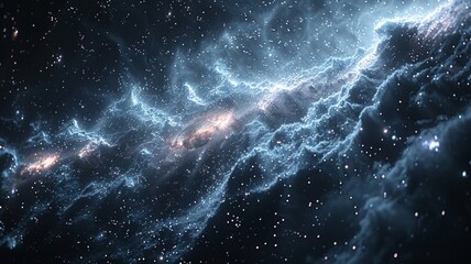 Wall Mural - a blue and orange galaxy with a lot of stars