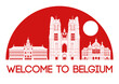 Belgium famous landmark silhouette style,vector illustration