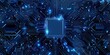 © FANI ICONS - Microchip CPU Processor Circuit Board Network blue