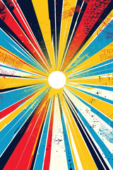 Wall Mural - Vibrant Sunburst Pop Art Illustration, International Sun Day, the importance of solar energy, Sun’s contributions to life on Earth.