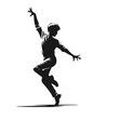 Dancing boy vector silhouette isolated on white background