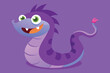 Snake violet monster icon cartoon vector. Comic beast. Troll cute fun vector design