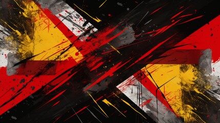 Canvas Print - black, red and yellow abstract modern background