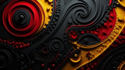 Wall Mural - black, red and yellow abstract modern background