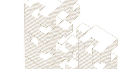 Wall Mural - abstract modular architecture 3d rendering	
