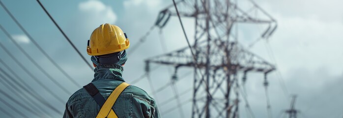 electrician working on high voltage line