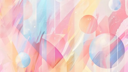Wall Mural - Abstract vector geometric background in pastel colors. Color full wallpaper illustrations backdrop.