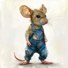 Wall Mural - mouse in a hat