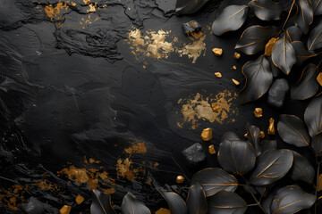 Abstract minimalistic background wit black with gold metallic colors