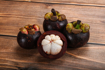 Sweet ripe juicy tropical Mangosteen