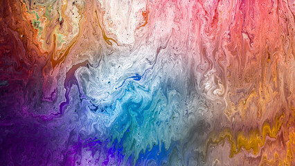 Wall Mural - Acrylic Pour Color Liquid marble abstract surfaces Design.