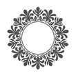 Classic decorative floral circle frame vector
