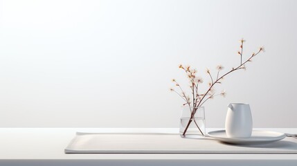 Wall Mural - white vase on a table