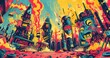 © Jiraphiphat - Fireworks illuminating the night sky, a symphony of light to ward off evil spirits  72
