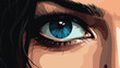 Woman with beautiful eyes closeup Vector illustration