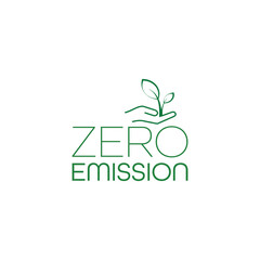 Wall Mural - zero emission sign on white background	