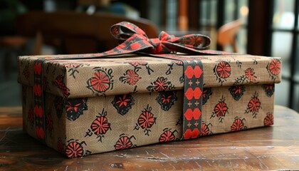 Sticker - korean traditional wrapping gift box. 