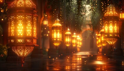 Wall Mural - Ramadan Yellow Lights