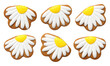 Gingerbread Cookies Decorated As White Daisies