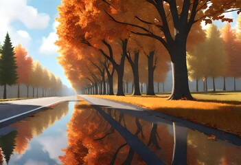 Wall Mural - autumn in the forest