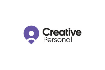 Wall Mural - Creative personal person purple abstract logo