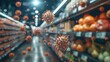 Airborne Viral Particles Visualized in Grocery Store Aisle