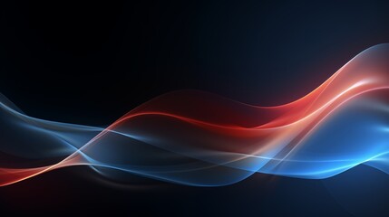 Poster - Elegant Abstract Waves with a Harmonious Blend of Red and Blue Colors