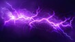© Mark - A realistic lightning bolt pattern on a transparent background. Modern illustration of neon purple cracks, electrical discharge on a dark sky, thunderstorm flash light effect, and a destructive magic