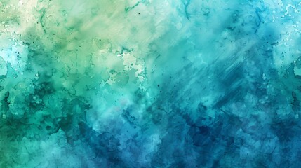 Wall Mural - A blue and green watercolor painting with a lot of texture