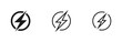 flash thunder power icon, flash lightning bolt icon with thunder bolt - Electric power icon symbol - Power energy icon sign in filled, thin, line, outline and stroke style for apps and website	
