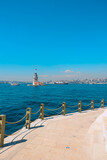 Fototapeta Pomosty - Kiz Kulesi aka Maiden's Tower and cityscape of Istanbul vertical photo