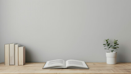 an open book sitting on top of a wooden table