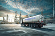 Hydrogen gas tank trailer truck  to chemical facilities, Clean Energy
