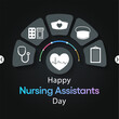 Nursing Assistants day is observed every year in June, The main role of a CNA is to provide basic care to patients and help them with daily activities. vector illustration.
